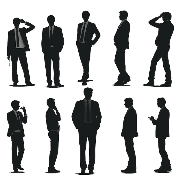 business silhouette set