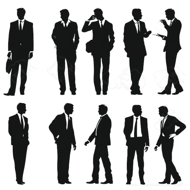 business silhouette set