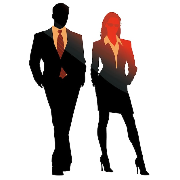 business silhouette set