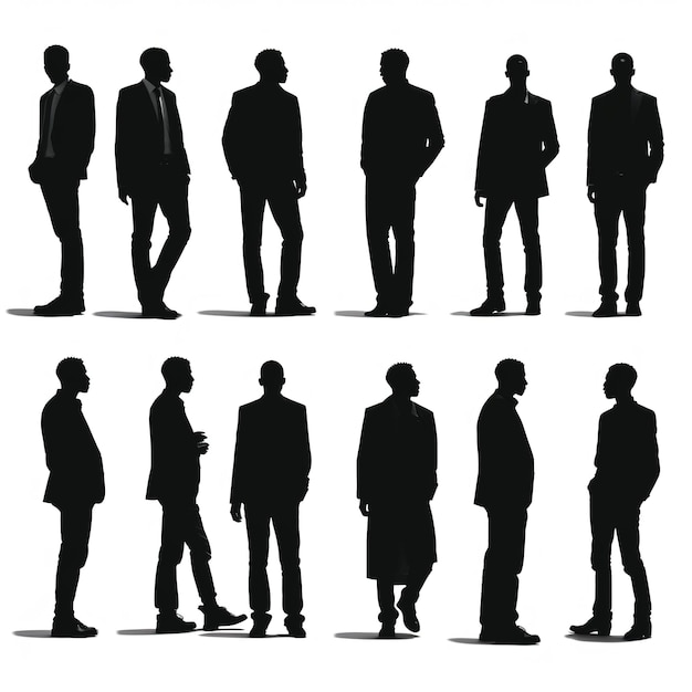 business silhouette set