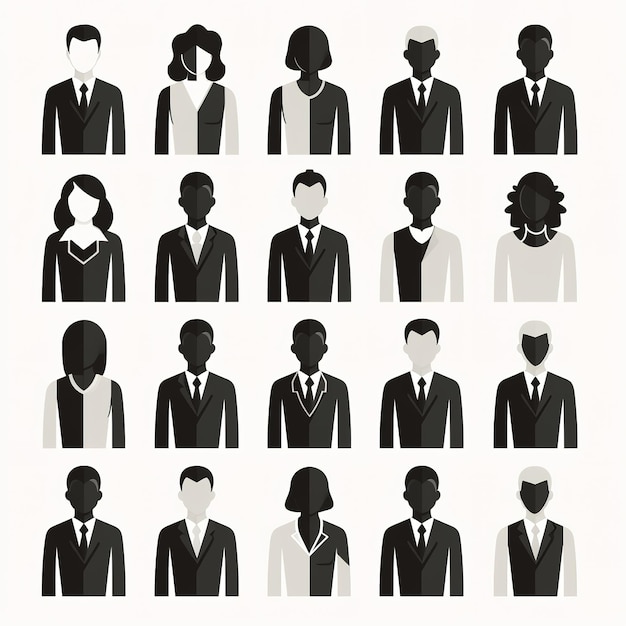 business silhouette set