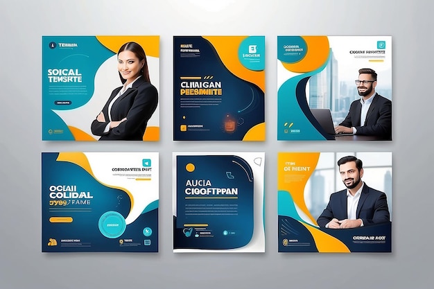 Business social media post sjabloon professionele corporate Square banner premium vector