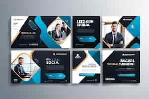 Photo business social media post template professional corporate square banner premium vector