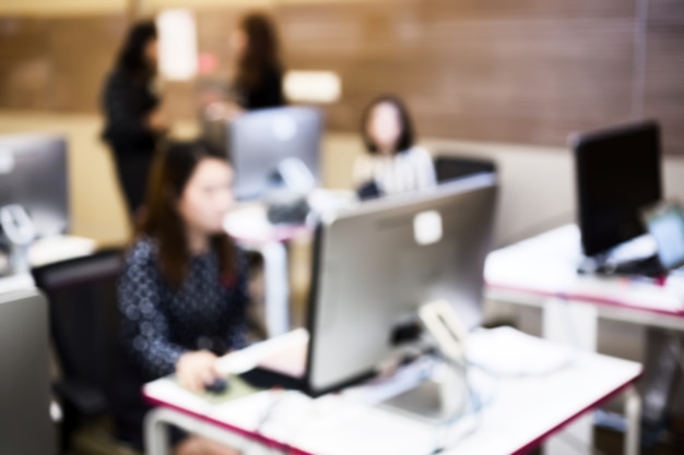 business, software developer working on computer at modern office