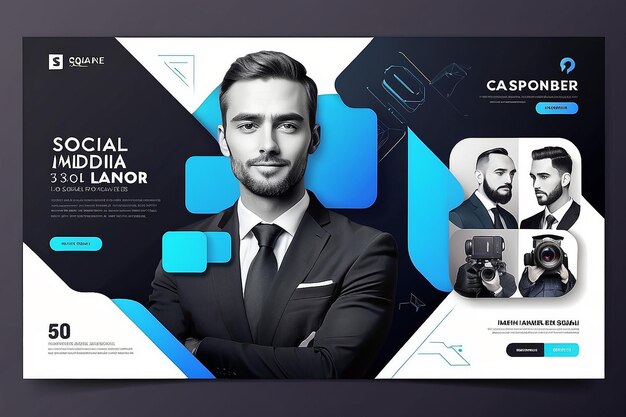 Photo business square social media banner web banner template corporate promotional banner for social media post