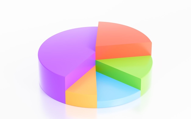 Business statistics chart 3d rendering