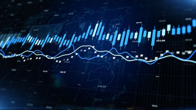 Photo business stock market digital data financial investment financial diagram