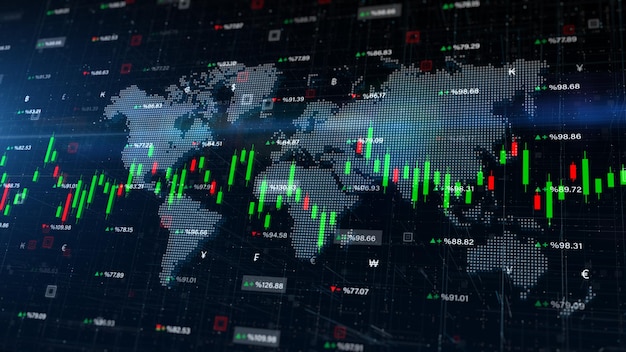 Business stock market Digital data financial investment