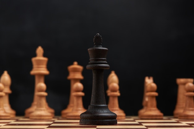 Photo business strategy concept with chess figures