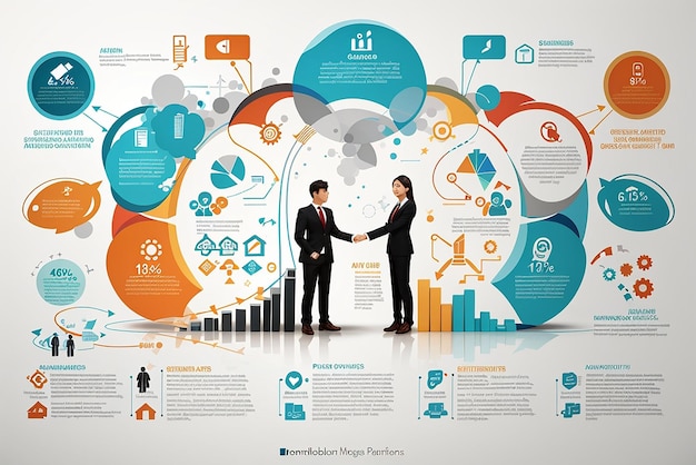 Фото Инфографика бизнес-стратегии с символами процесса и прогресса