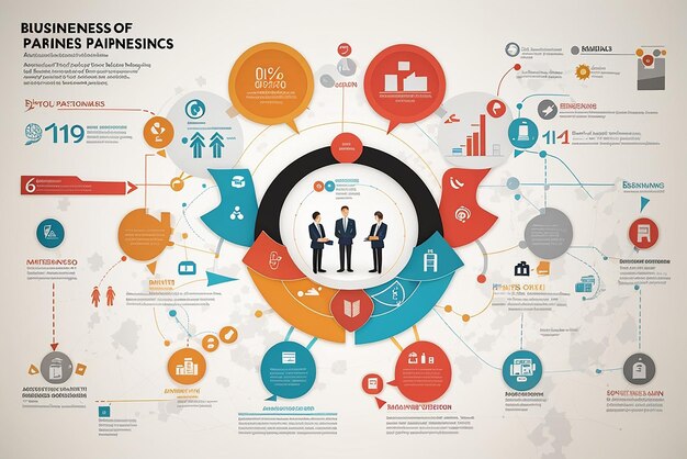 Business strategy infographic set with process and progress symbols