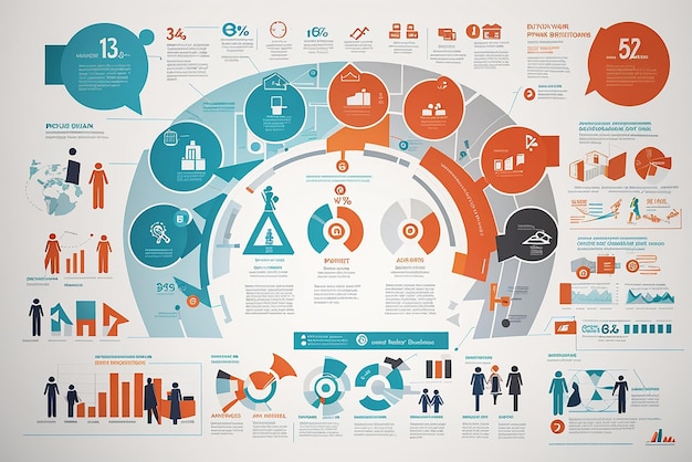 Foto set di infografiche sulla strategia aziendale con simboli di processo e progresso