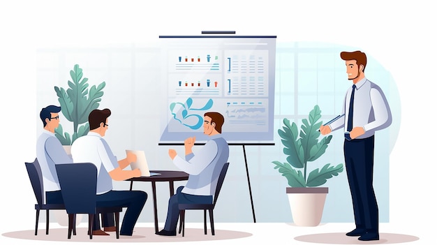 business strategy presentation discussing project plan
