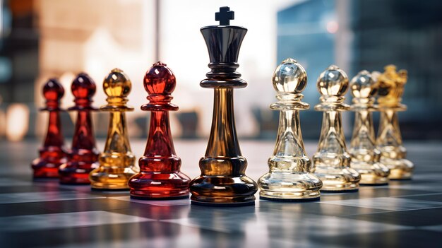 business strategy with chess pieces photography