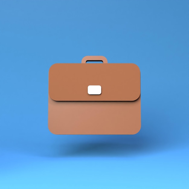 Business suitcase icon 3d rendering illustration