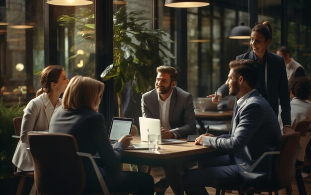 Business team and manager in a meeting