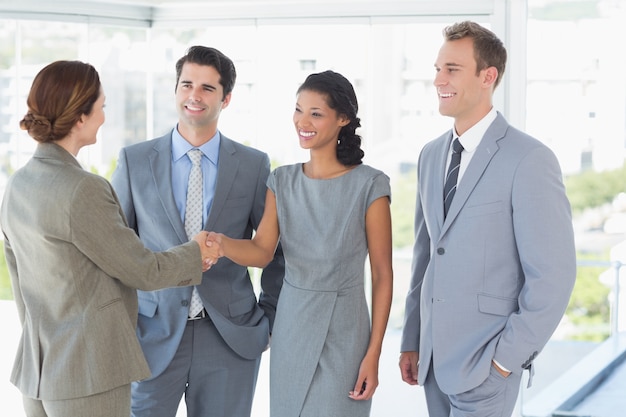 Business team meeting their partner