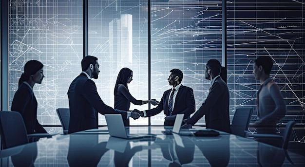 Business team shaking hands on contract