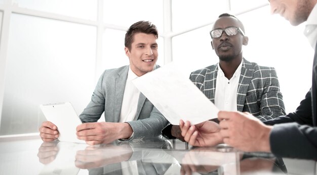 Business team sitting at the Desk