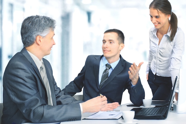 Business team sitting in office and planning work