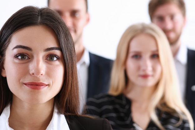 Business team with blurred people