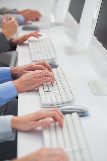 Business team working on computers 