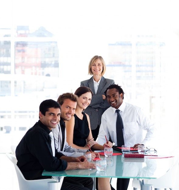 Business team working together in a meeting