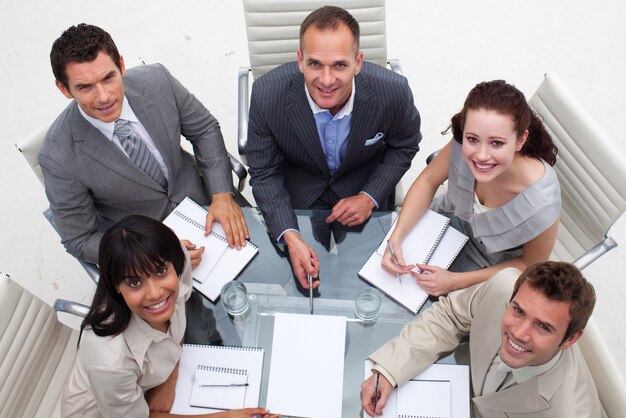 Business team working together in an office