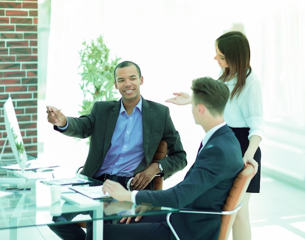 Business team in the workplace in the office