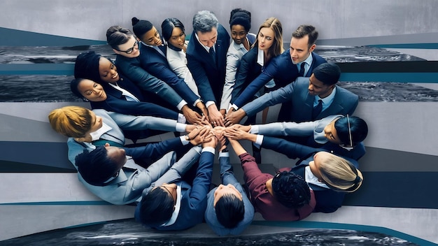 Business teamwork join hands together business teamwork concept