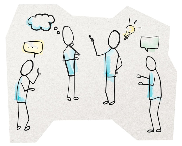 Business teamwork png digitale sticker collage element transparante achtergrond