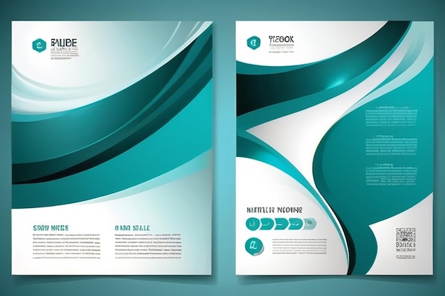 Business template or poster in turquoise color