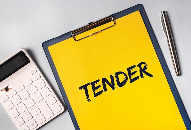 Business tender offer for procurement word on paper