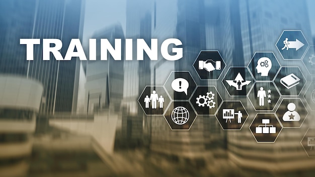ビジネストレーニングのコンセプトトレーニングウェビナーEラーニング金融テクノロジーとコミュニケーションのコンセプト