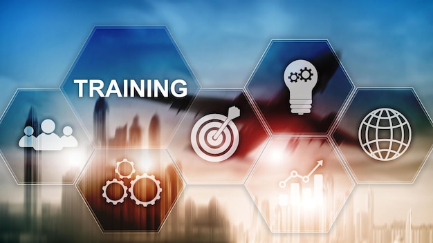 ビジネストレーニングのコンセプトトレーニングウェビナーEラーニング金融テクノロジーとコミュニケーションのコンセプト