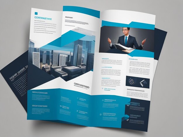 Business trifold brochure leaflet template