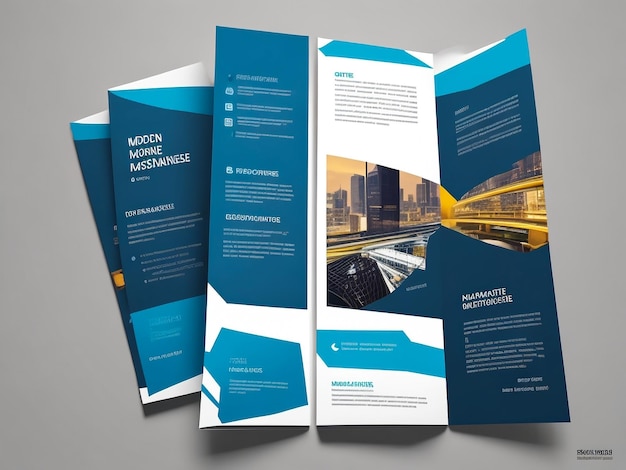 Photo business trifold brochure leaflet template