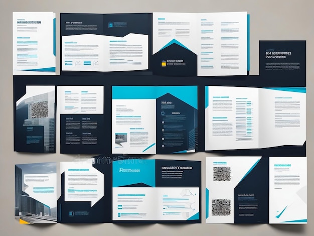 Photo business trifold brochure leaflet template