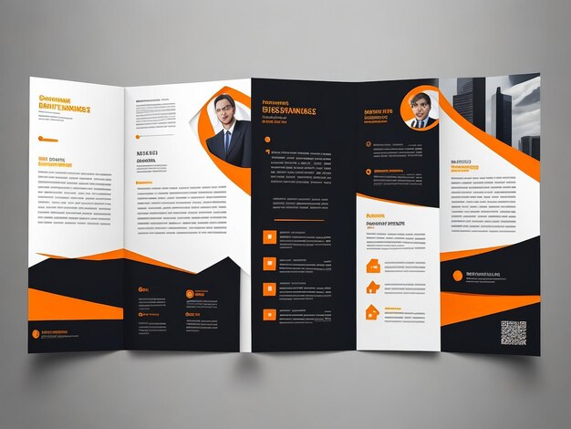 Photo business trifold brochure leaflet template