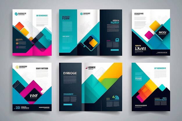 Photo business vector set brochure template layout cover design annual report flyer