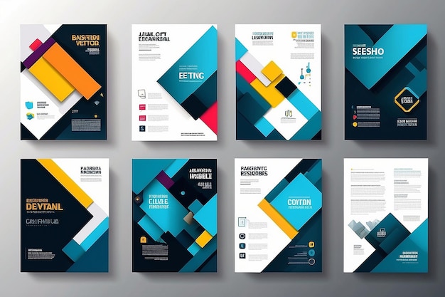 Business vector set Brochure template layout cover design jaarverslag flyer