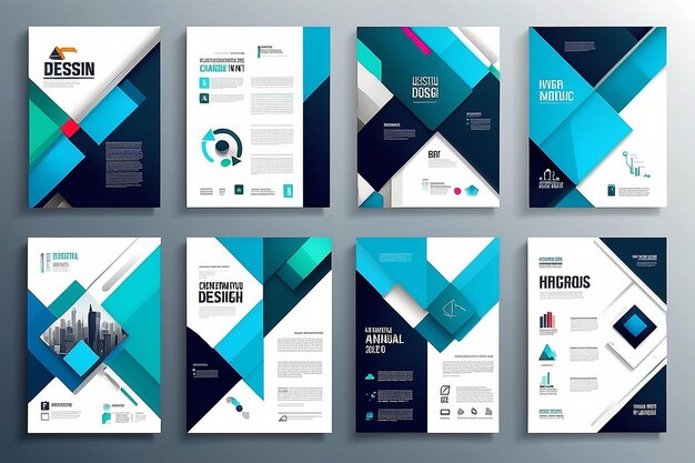 Foto business vector set brochure template layout cover design jaarverslag flyer