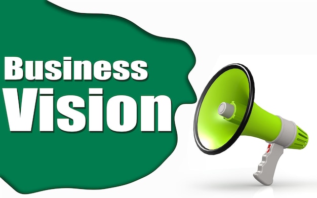 Слово Business Vision с мегафоном