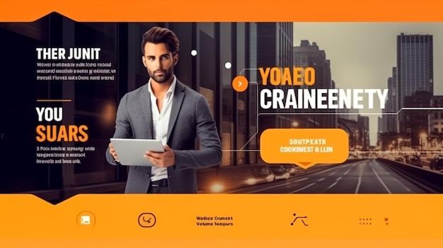 Business webinar horizontal banner template design Modern banner design