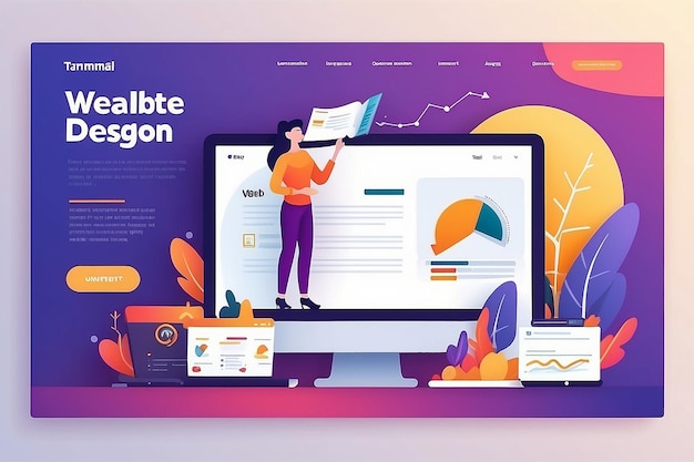 Business website template design vector illustratie concept van webpagina design voor website en mobiele website ontwikkeling