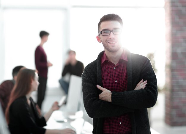 Business woman on blurred background office