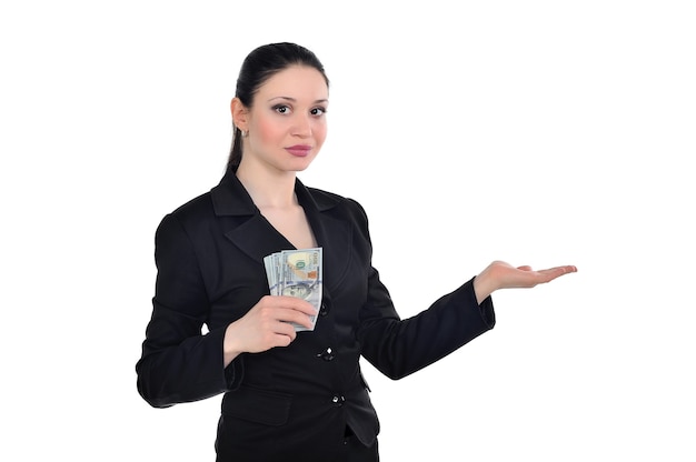 Business woman, business proposal, the operation of money and currency