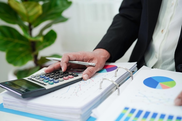 Business woman busy working with documents in office