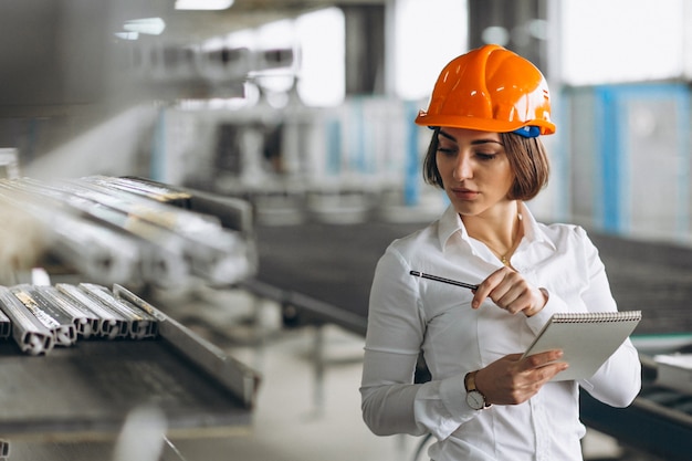 Business woman at a factory