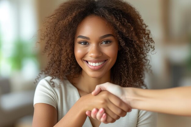 Photo business woman handshake